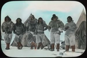 Image of Borup and Eskimos [Inughuit]